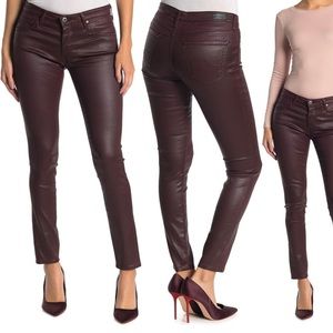 AG legging ankle jean in brown vegan leather
